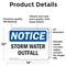 Signmission Storm Water Outfall, 14 in W x Rectangle, Vinyl Decal OS-2PACK-NS-D-1014-L-18499 - alternate 5